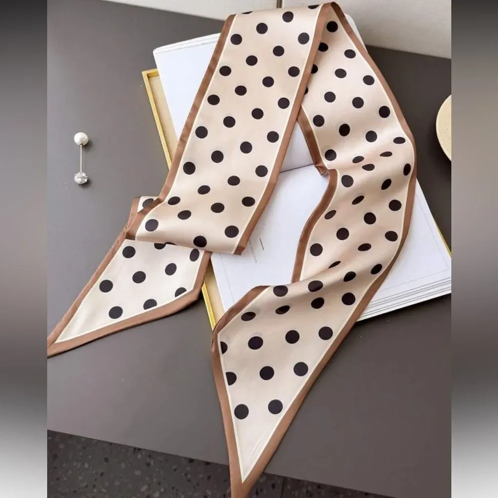 Polka Dot Scarf in Brown and Black S28